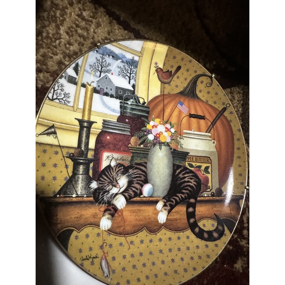 Purr-fect Places Cat Collector Plate Porcelain by Charles Wysocki